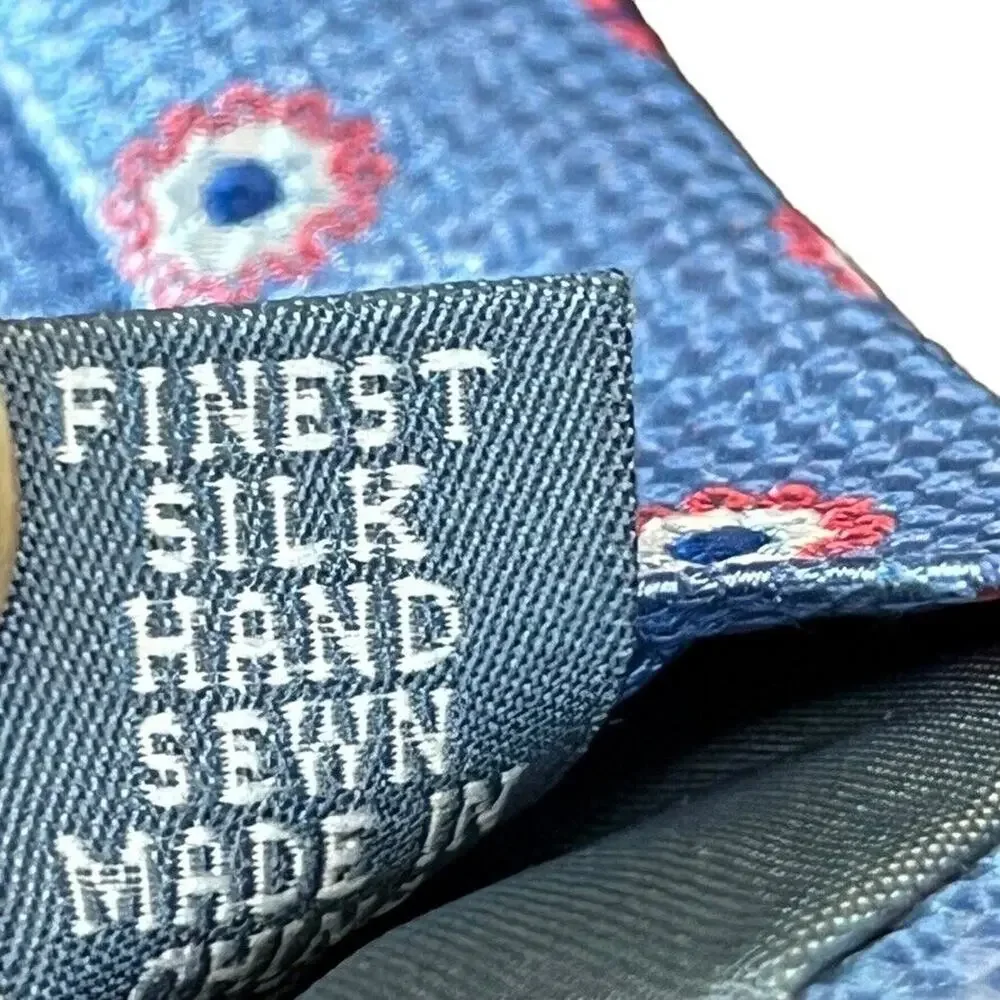 Forsyth Mens Blue Pink 100% Silk Hand Sewn Necktie Neck Tie Textured NWT Career